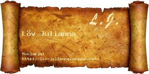 Löv Julianna névjegykártya